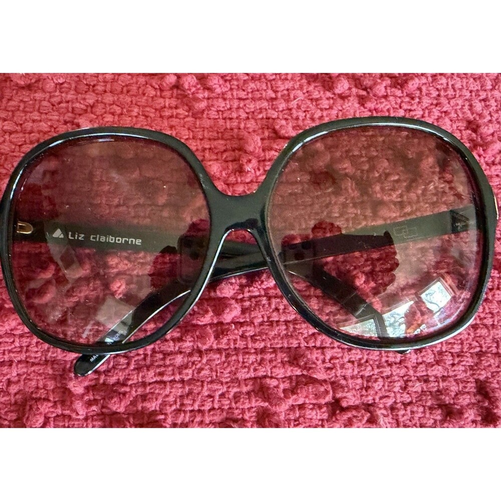 RARE VTG Liz Claiborne Eyeglasses Oversized 1980s LC 19 BLK Prescription Glasses - Picture 7 of 11